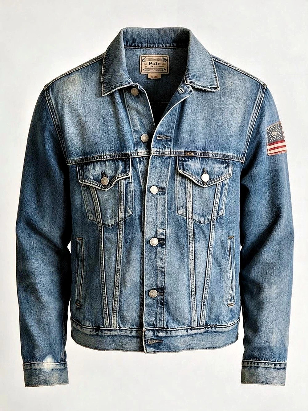 Polo Ralph Lauren Flag Denim Trucker Jacket in Blue
